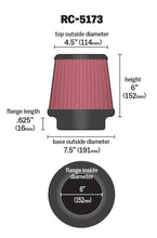 Load image into Gallery viewer, K&amp;N Universal Chrome Round Tapered Air Filter 6in Flange ID x 7.5in Base OD x 5.875in Top OD x 6in H