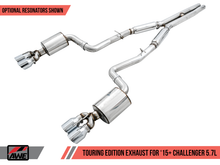Load image into Gallery viewer, AWE Tuning 2015+ Dodge Challenger 5.7L Touring Edition Exhaust - Resonated - Chrome Silver Quad Tips