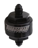 Turbosmart Billet Turbo Oil Feed Filter w/44 Micron Pleated Disc -4AN Male Inlet - Black