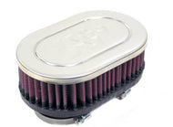 K&N Universal Clamp-On 2.125in Dual Flange 6.25in x 4in x 2in H Oval Air Filter