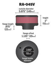 Load image into Gallery viewer, K&amp;N Universal Chrome Filter 2 1/16in Flange / 6in OD / 2in H / CR TP V
