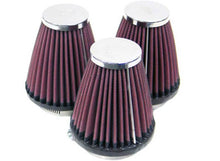 Load image into Gallery viewer, K&amp;N Universal Chrome Filter 2.25 Inch Flange / 3.5 Inch Base / 2 Inch Top / 4 Inch Height 3 per box