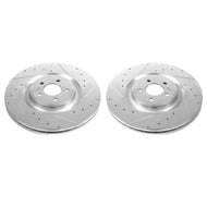 Power Stop 13-14 Ford Mustang Front Evolution Drilled & Slotted Rotors - Pair
