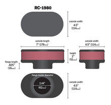 Load image into Gallery viewer, K&amp;N Universal Clamp-On Air Filter 2-7/16in Flange 7in Length 4-1/2in Width 2in Height
