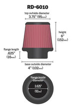 Load image into Gallery viewer, K&amp;N Universal Rubber Filter 3.625in Flange ID / 4in Base OD / 6in Height
