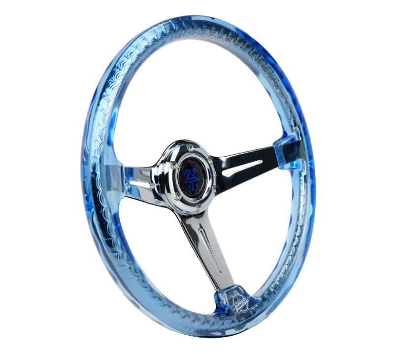 NRG Reinforced Steering Wheel - Matsuri 350mm 2in Deep Dish Clear Acrylic Steering Wheel