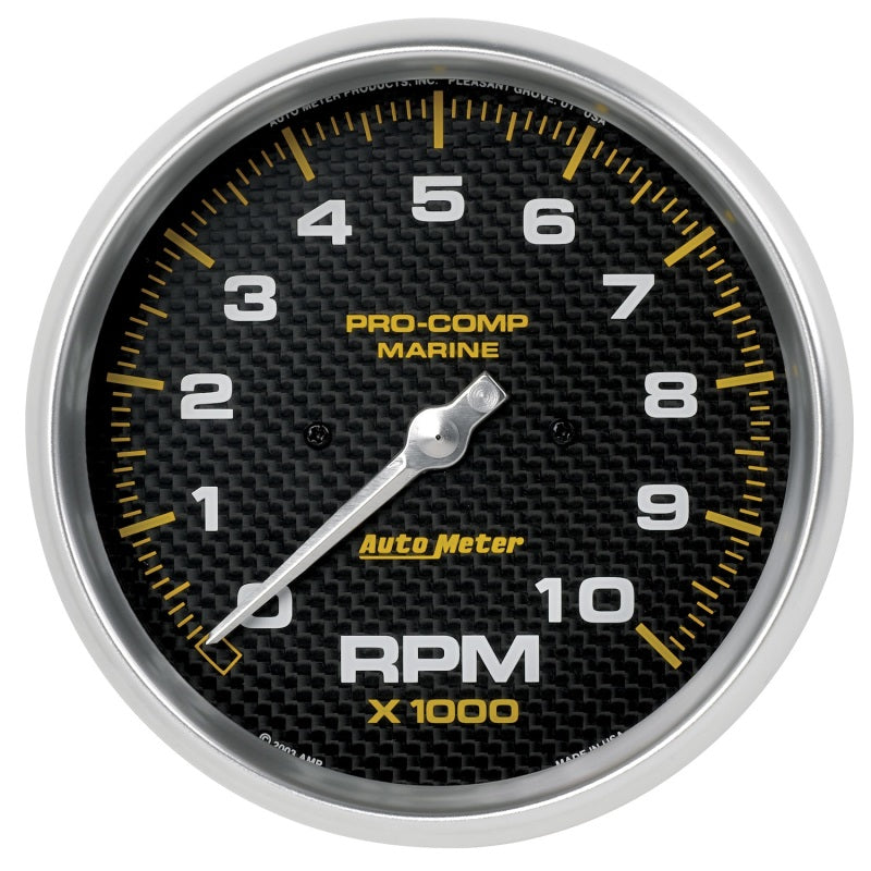 Autometer Marine Carbon Fiber 5in 10K RPM In-Dash Tachometer Gauge ...