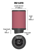 Load image into Gallery viewer, K&amp;N Filter Universal Rubber Filter 10 Degree Flange Angle 4in OD x 2.75in Flange ID x 6in H