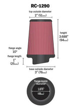 Load image into Gallery viewer, K&amp;N Universal Clamp-On Air Filter 1-7/8in 10 Degrees FLG / 3in B / 2in T / 3-11/16in H