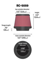 Load image into Gallery viewer, K&amp;N Universal Clamp-On Air Filter 100mm FLG / 139mm B / 114mm T / 112mm H