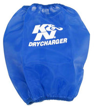 Load image into Gallery viewer, K&amp;N Round Tapered Drycharger Air Filter Wrap - Blue 5in Top ID x 6in Base ID x 7in H