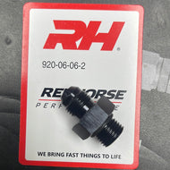 -06 male to -06 o-ring port adapter (high flow radius ORB) - black